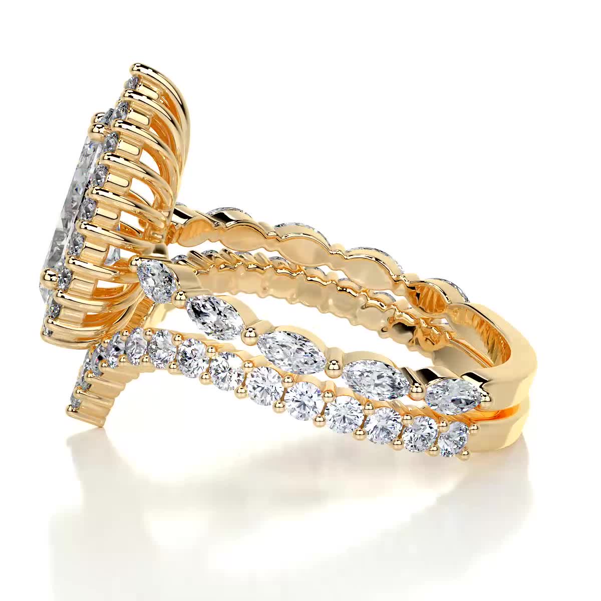 Dawn Lab Grown Diamond Bridal Set -18K Yellow Gold、mySite、hinf8tx79