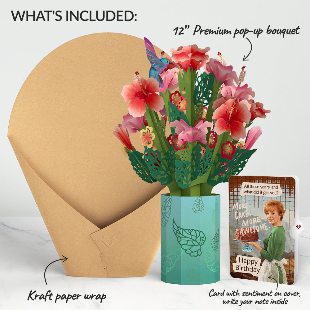 Hibiscus Birthday Bouquet and More Cake More Awesome Sentiment Set、mySite、solidvoid