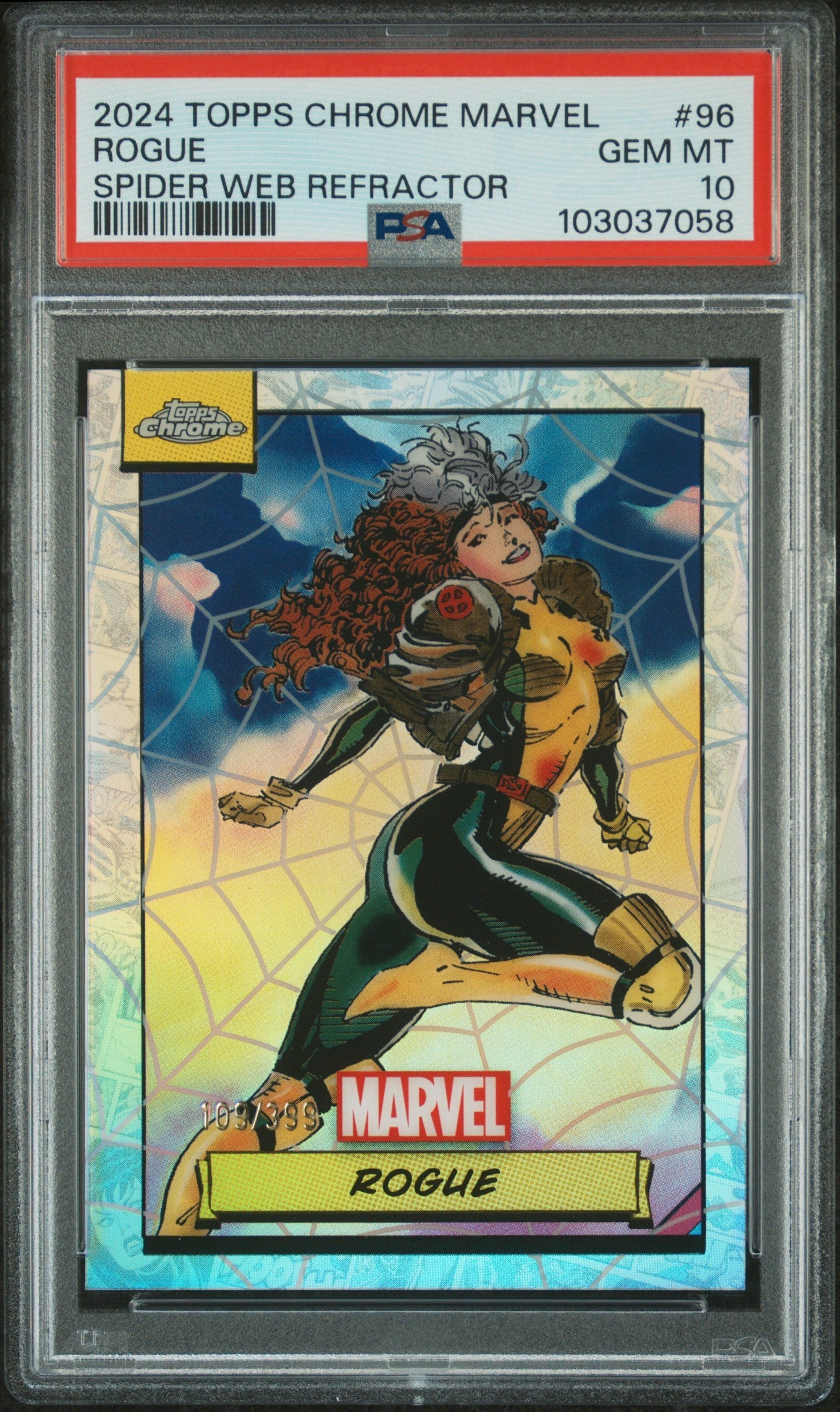 Rogue #96 Spider Web Refractor 109/399 PSA 10 Topps Chrome Marvel 2024、mySite、waistdrama