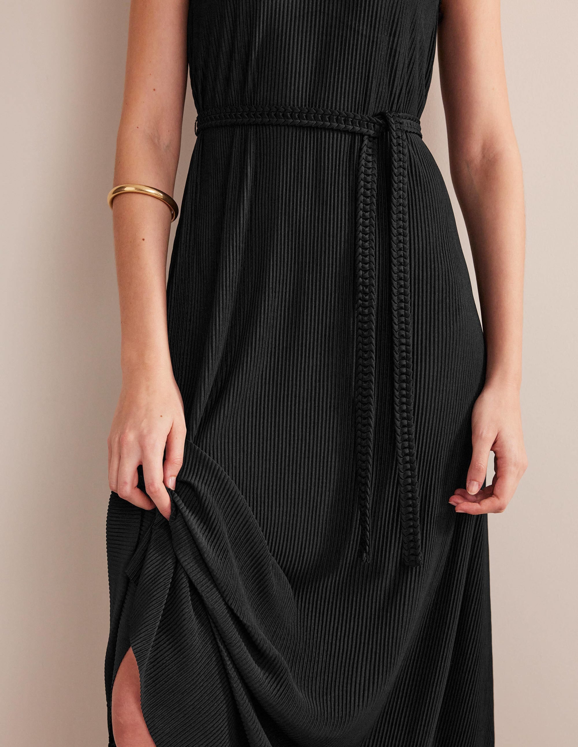  Jersey Plisse Maxi Dress-Black、mySite、ashleygrahame