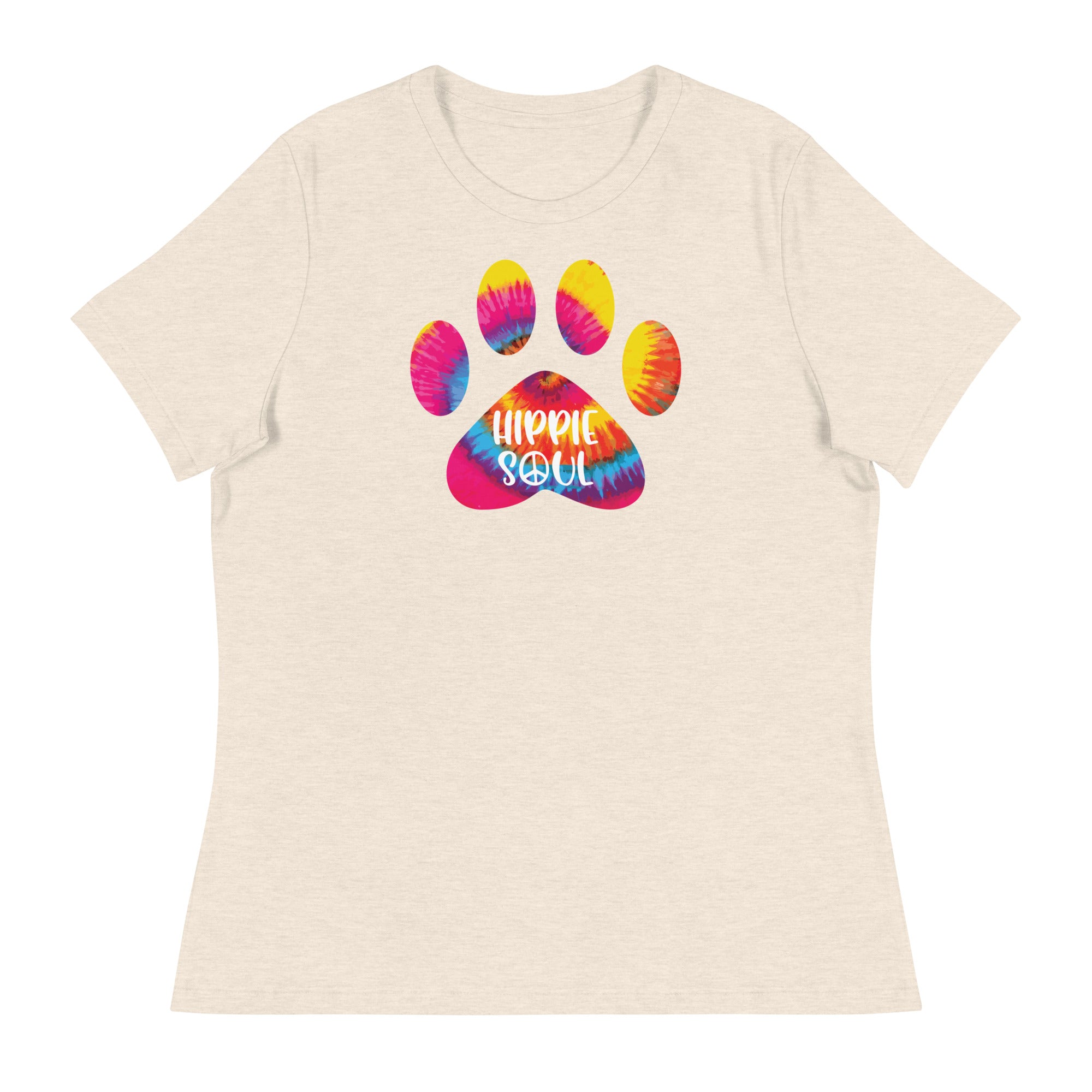 Hippie Soul Paw Print Women's Relaxed T-Shirt、mySite、camillekostekn