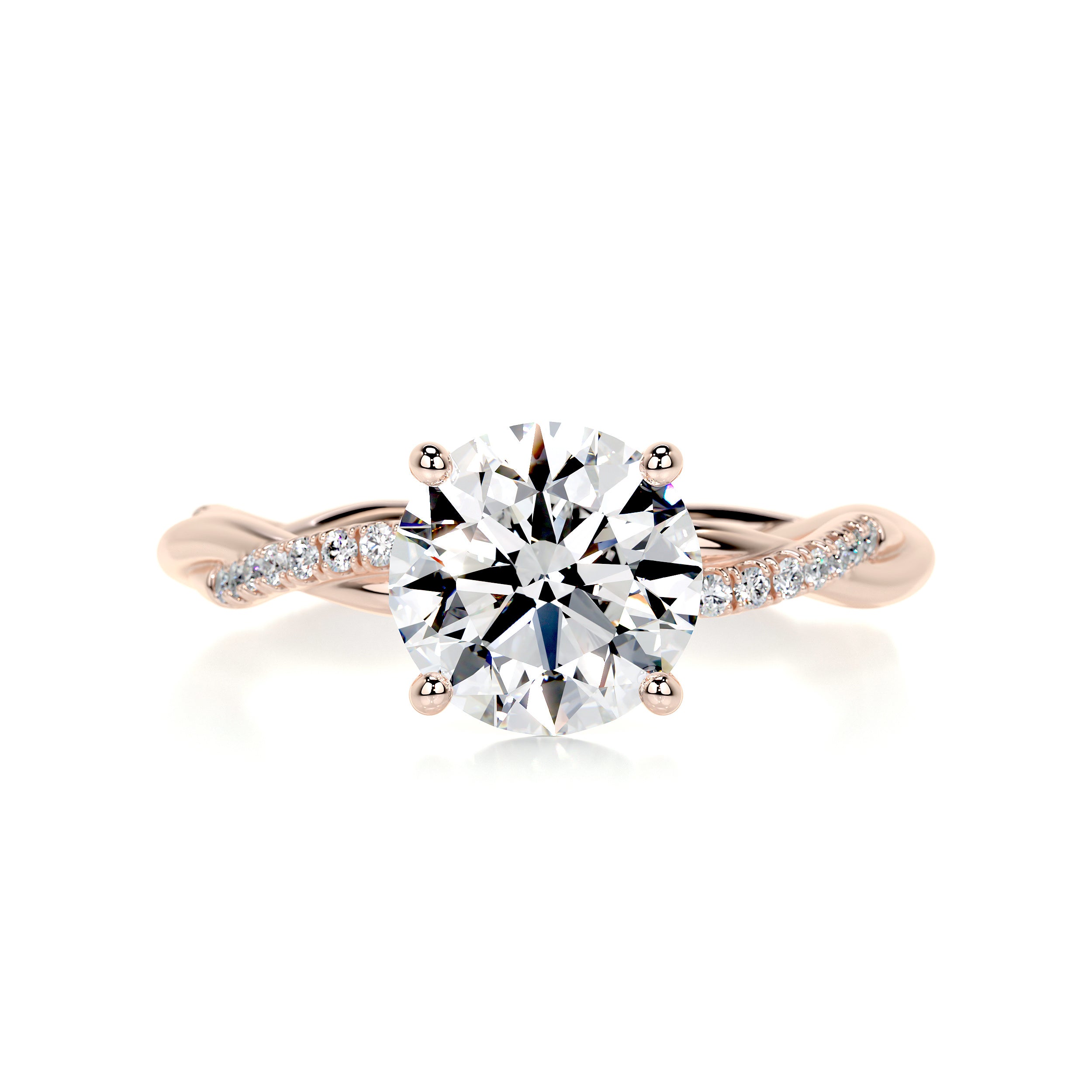 Crystal Diamond Engagement Ring -14K Rose Gold、mySite、hinf8tx79
