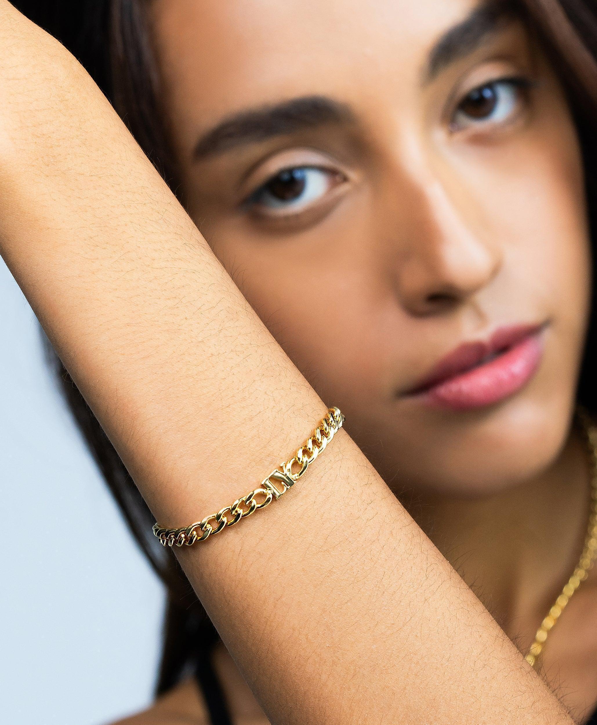  Bold Letters Bracelet 18ct Gold Vermeil