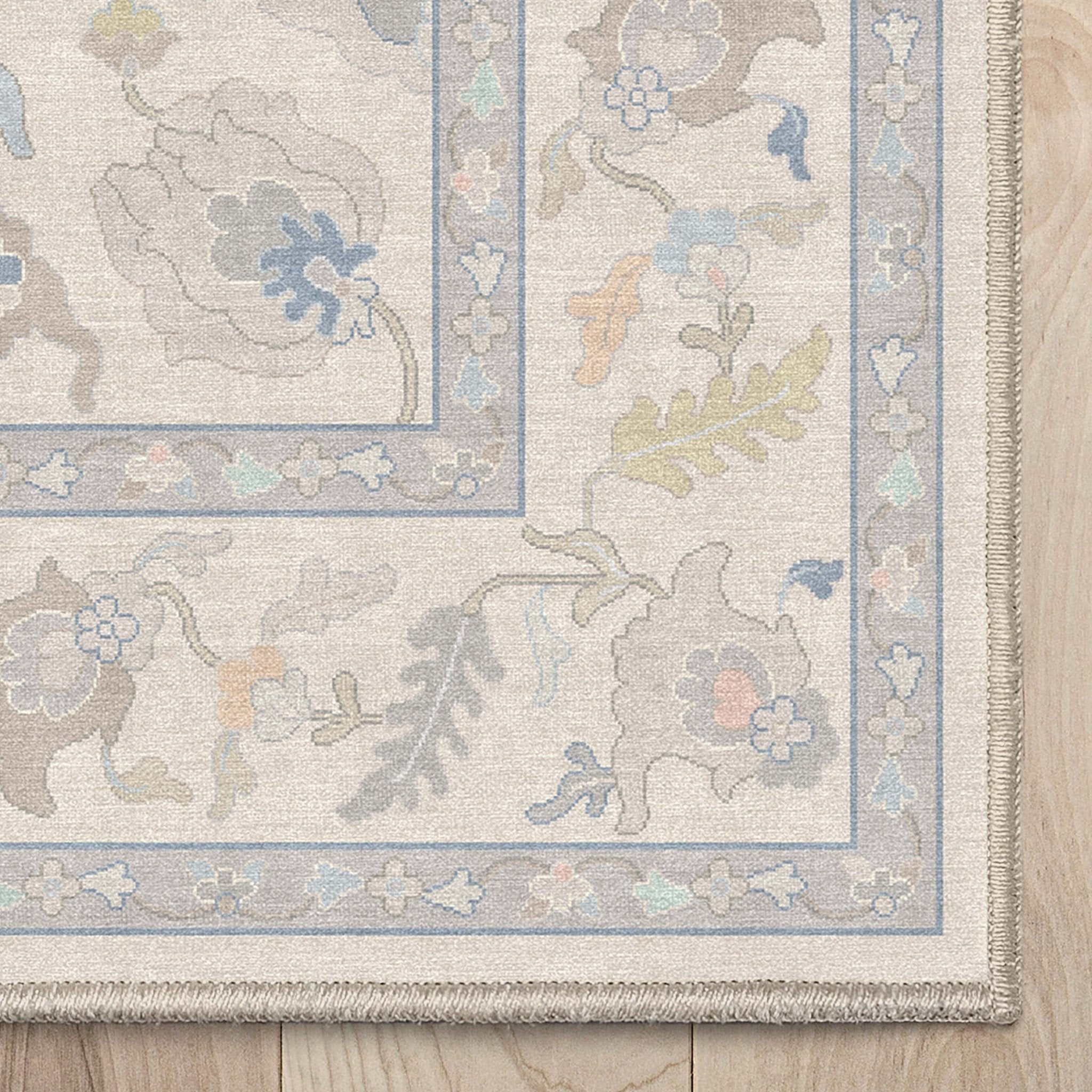 Konya Updated Traditional Oriental Pastel Rug for Living Room Bedroom Dining Room ,Easy Clean、mySite、gigharbornorthrealestate