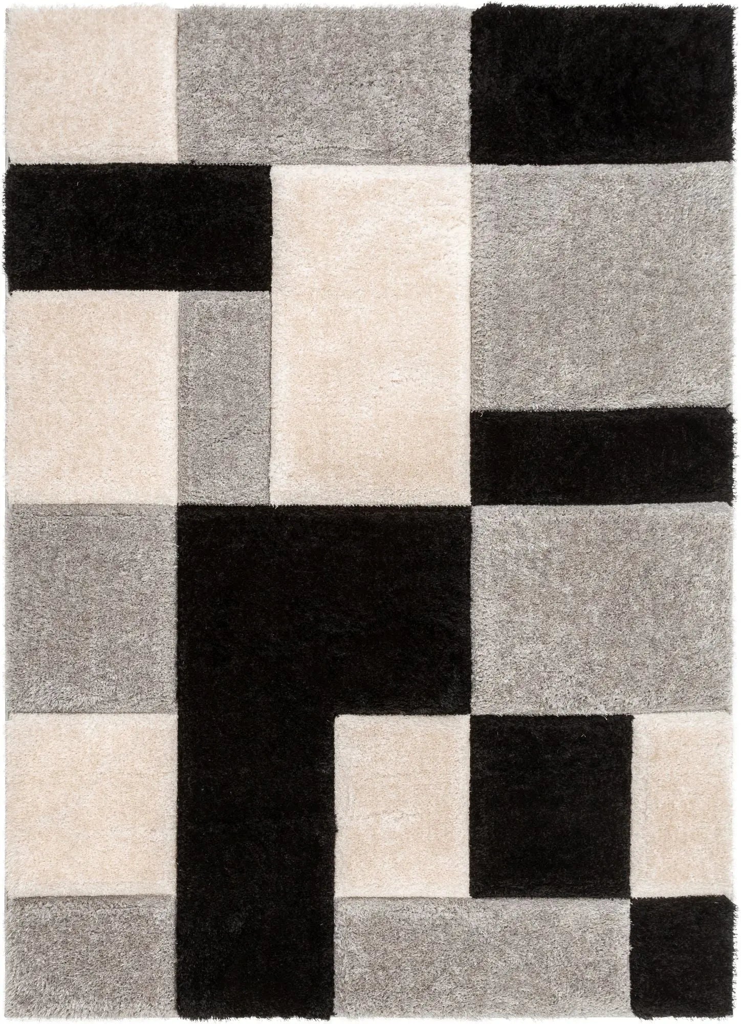 Escondido Black Modern Geometric 3D Textured Shag Rug、mySite、gigharbornorthrealestate