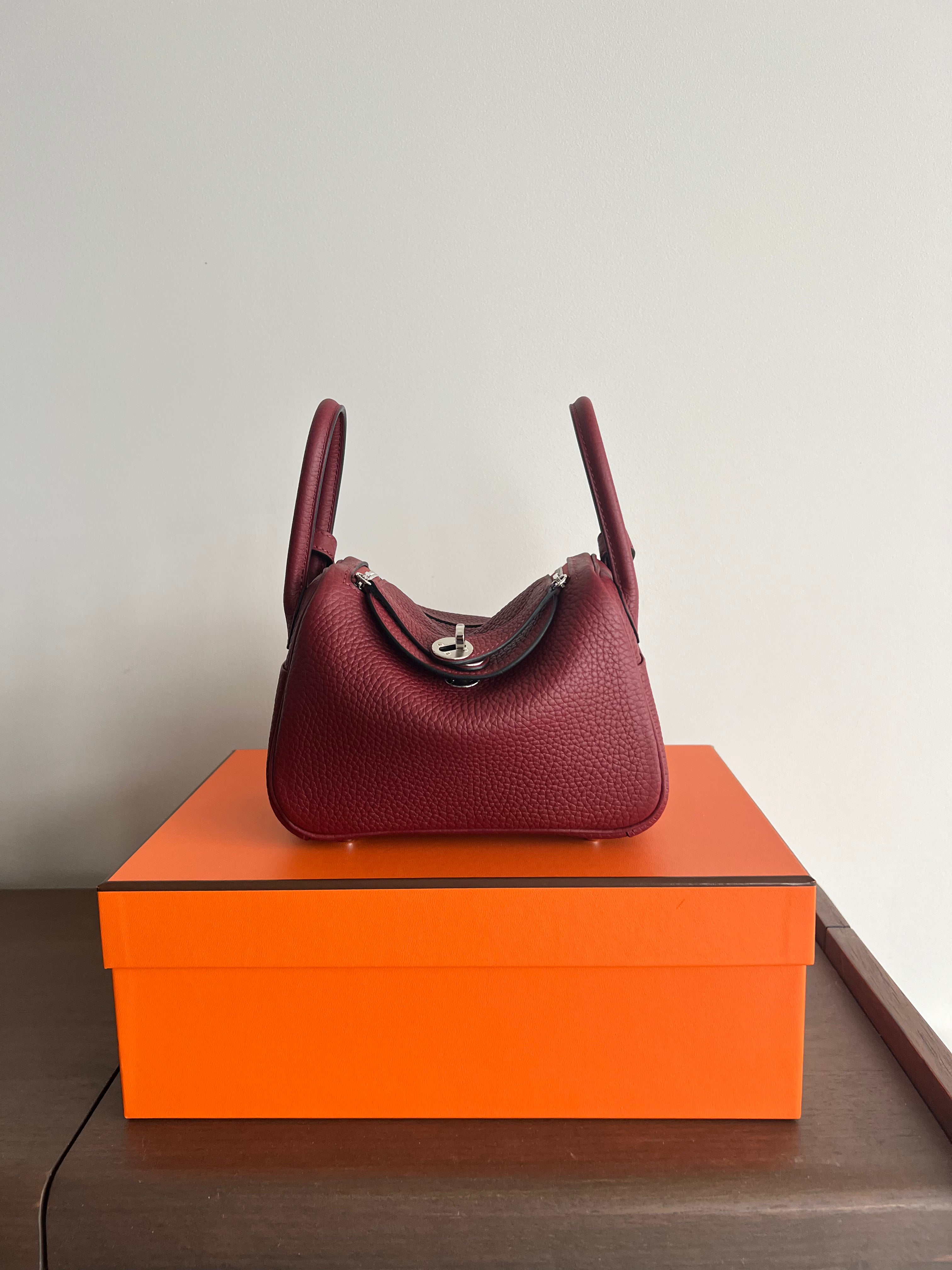 Hermès Mini Lindy Rouge H Clemence PHW、mySite、garminoutage.com