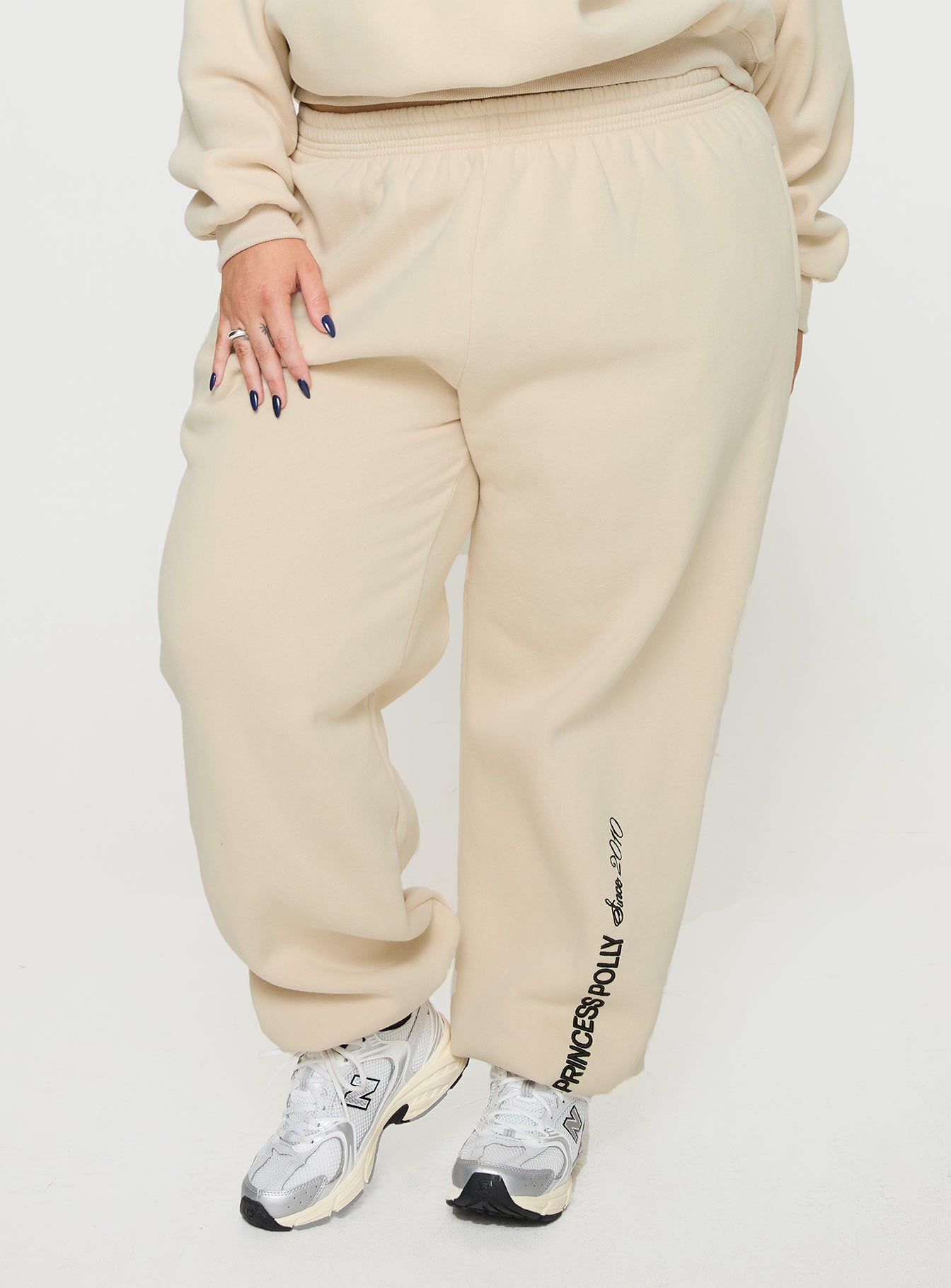 Princess Polly Track Pants Block / Cursive Text Stone Curve、mySite、solidvoid