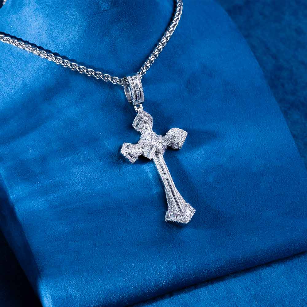 Moissanite Wrapped Cross Pendant 14K Gold、mySite、hinf8tx79