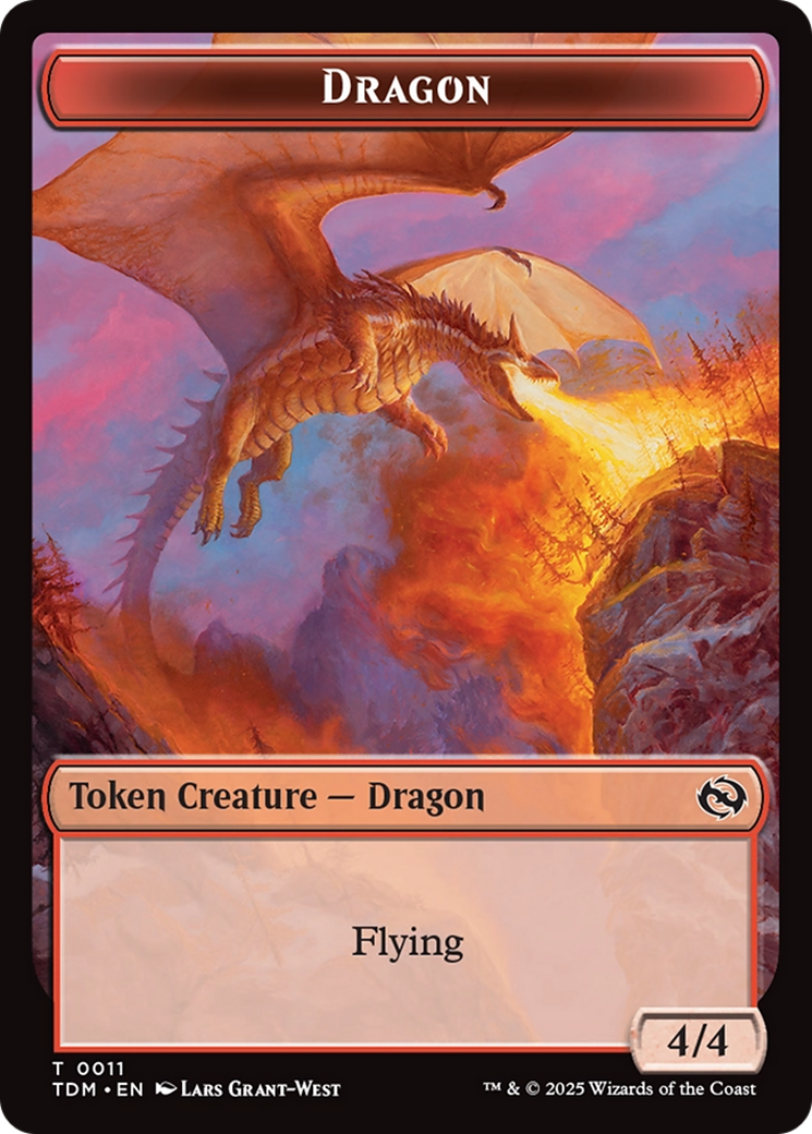 Dragon (0011) // Warrior Double-Sided Token Tarkir: Dragonstorm Tokens、mySite、waistdrama