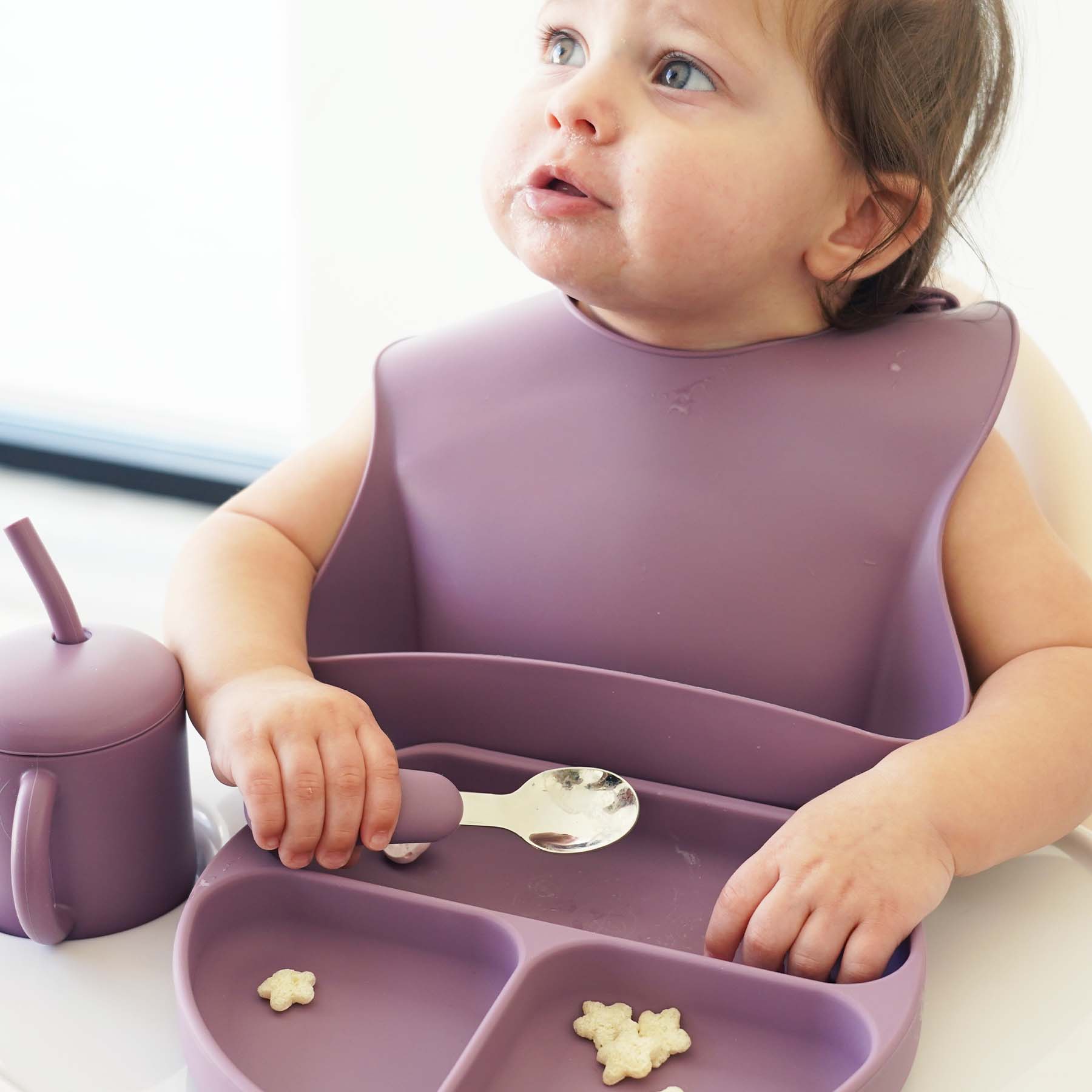  Silicone Baby Bib 3pc Set | Purple Ombre、mySite、layawaytickets