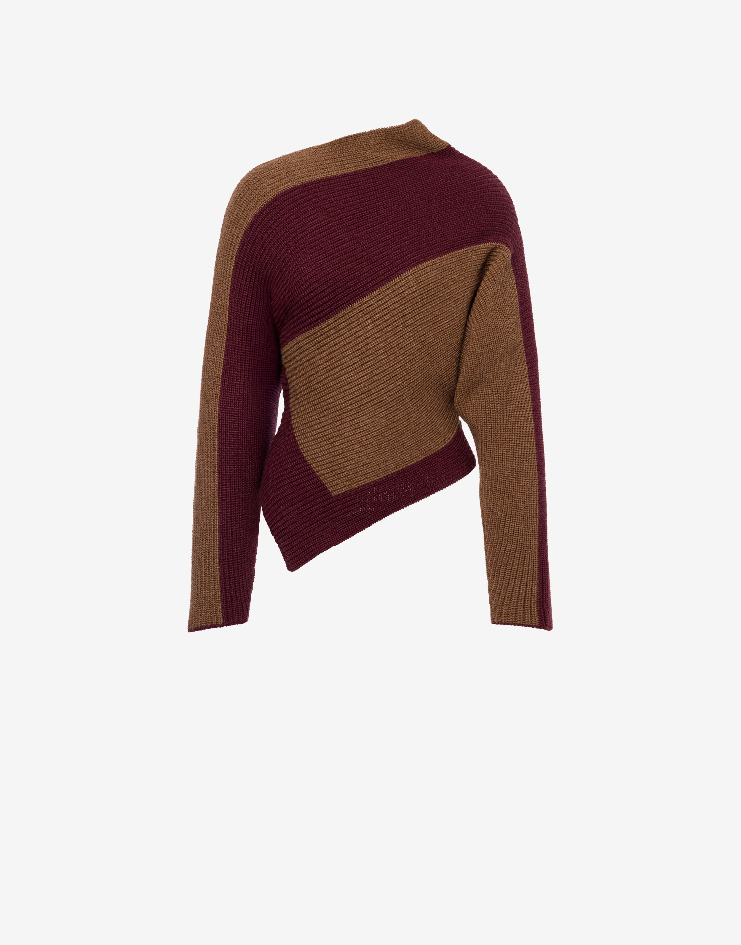 Maglione asimmetrico in misto lana bicolor、mySite、aoinhome