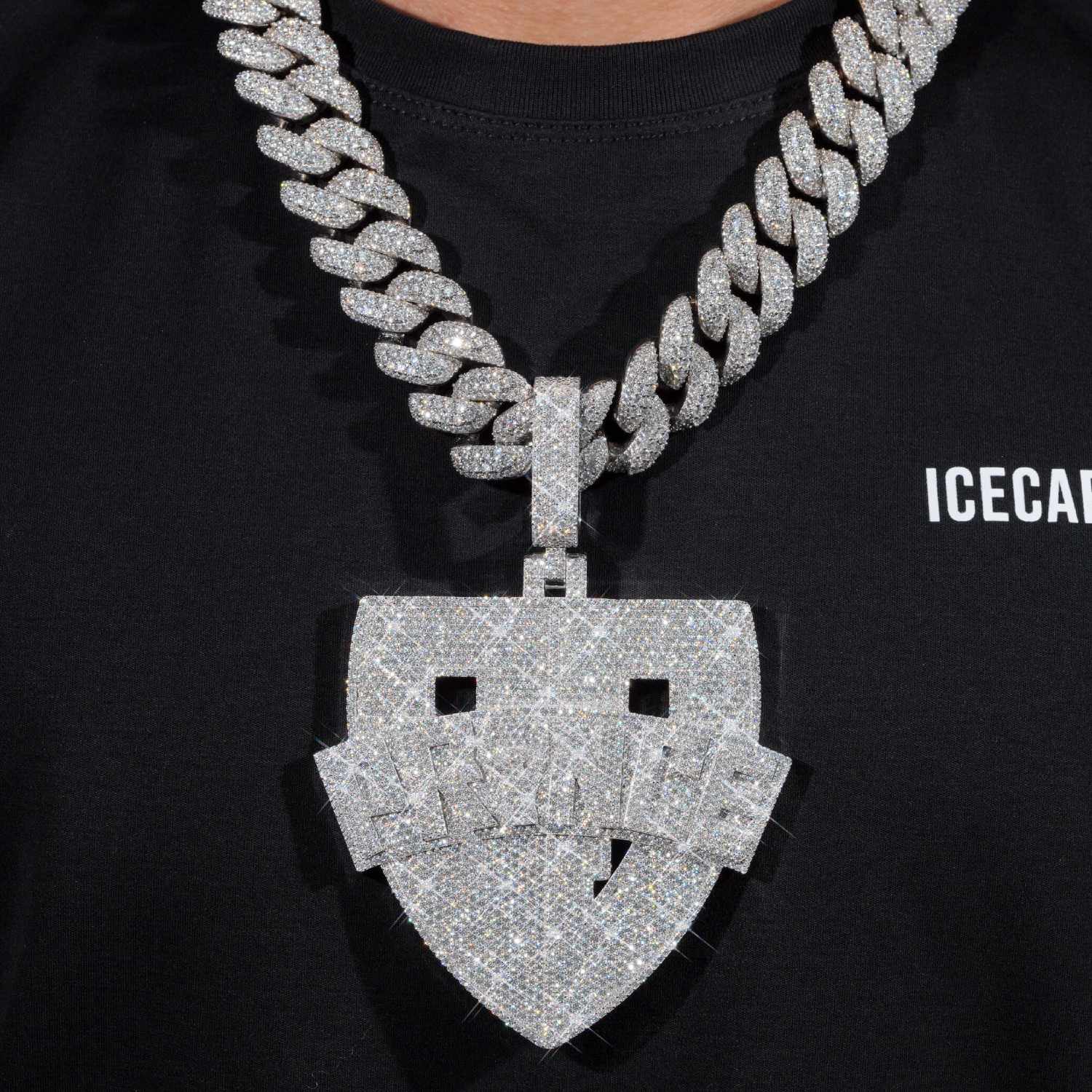 PRINCE Custom Logo Moissanite Pendant 14K Gold、mySite、hinf8tx79