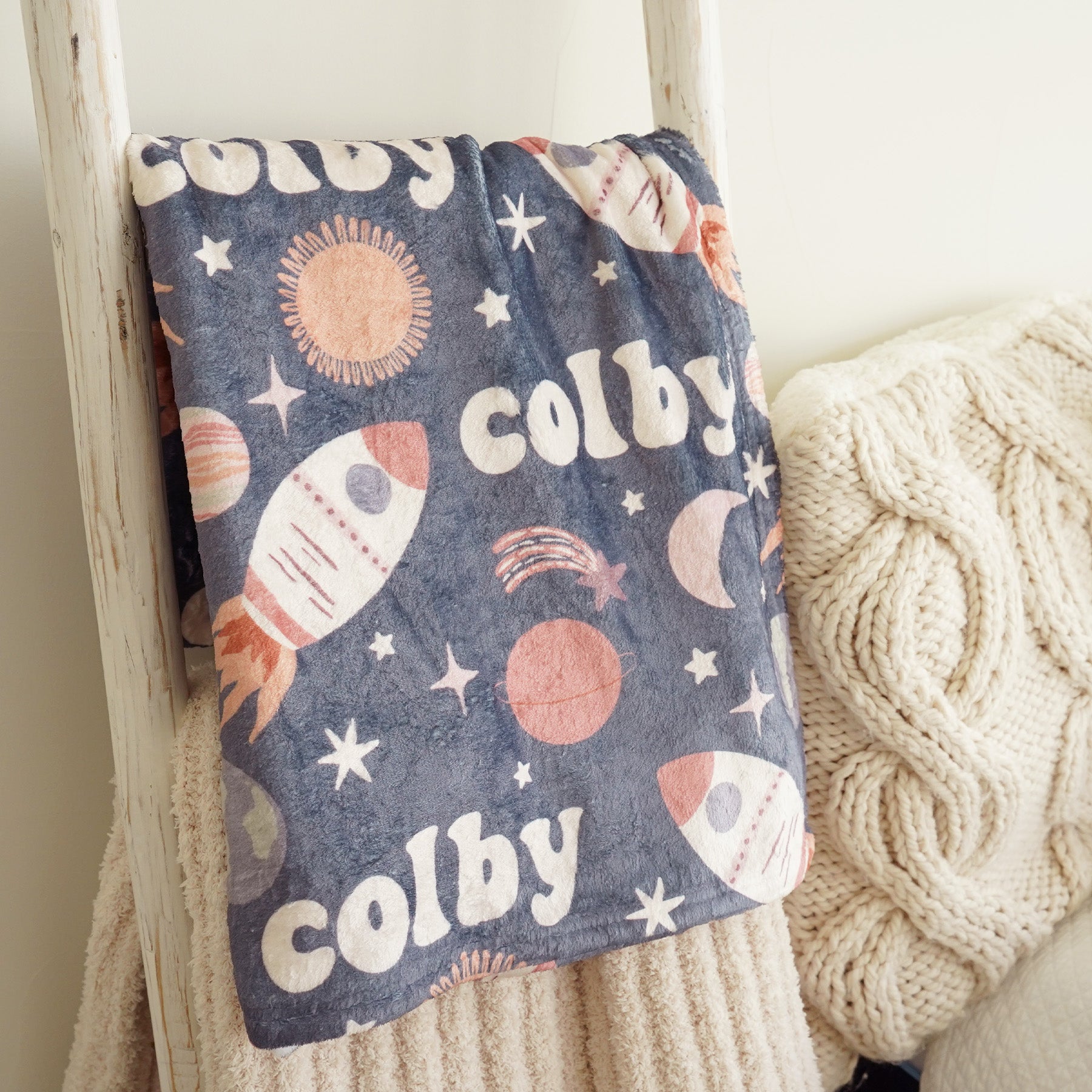  Star Explorer Personalized Kids Blanket | Navy、mySite、layawaytickets