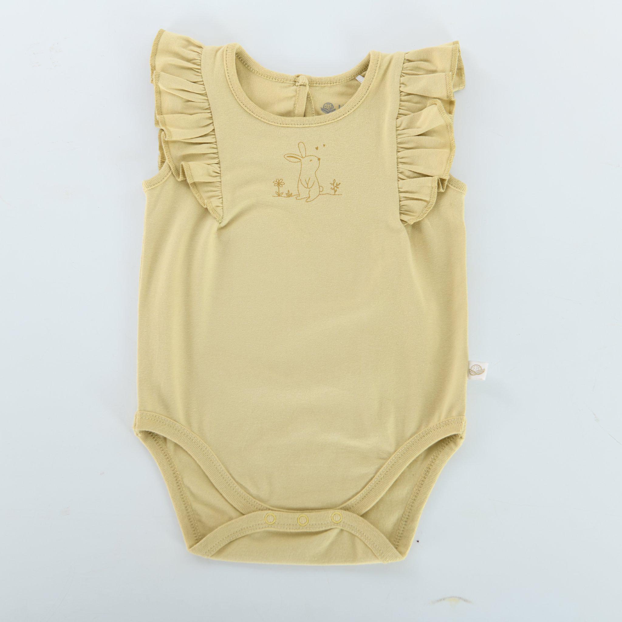 RETIRED - Organic Frilly Bunsuit - Green Tea、mySite、g9winljtr