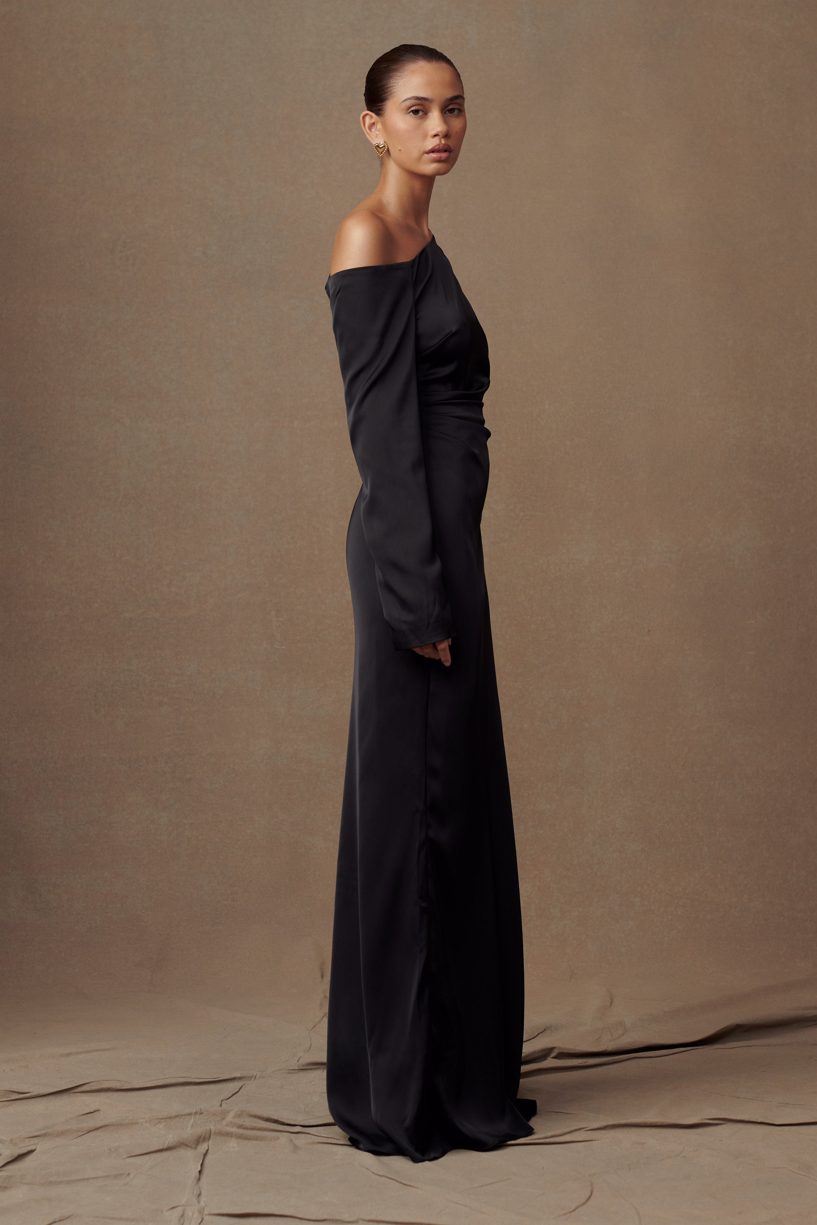 Avery Long Sleeve Maxi Dress - Black、mySite、solidvoid