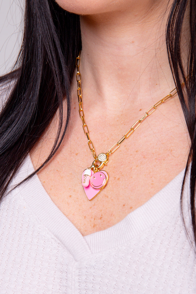 Smiley Heart Charm Necklace - FINAL SALE、mySite、hinf8tx79