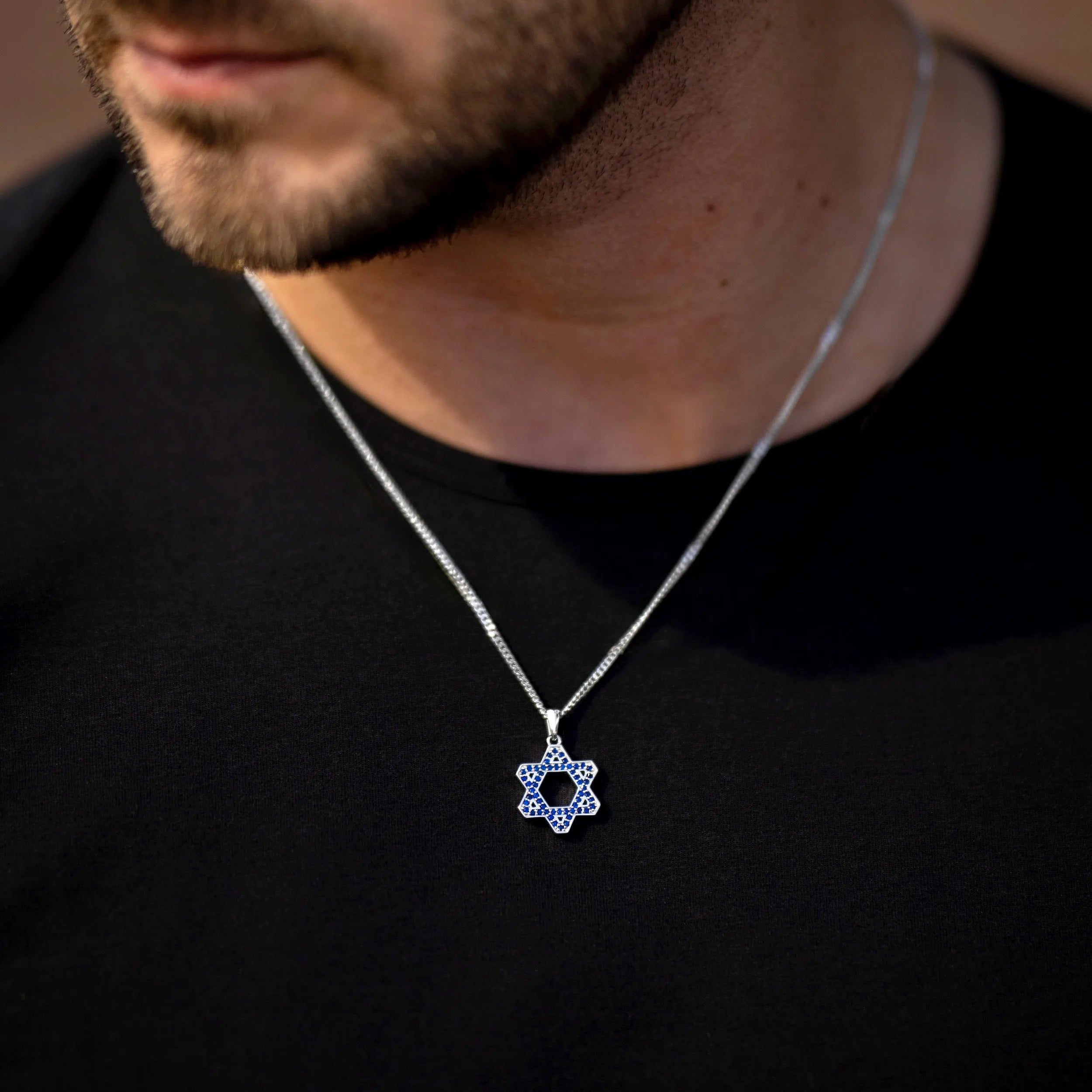  Star Of David Pendant - Sapphire