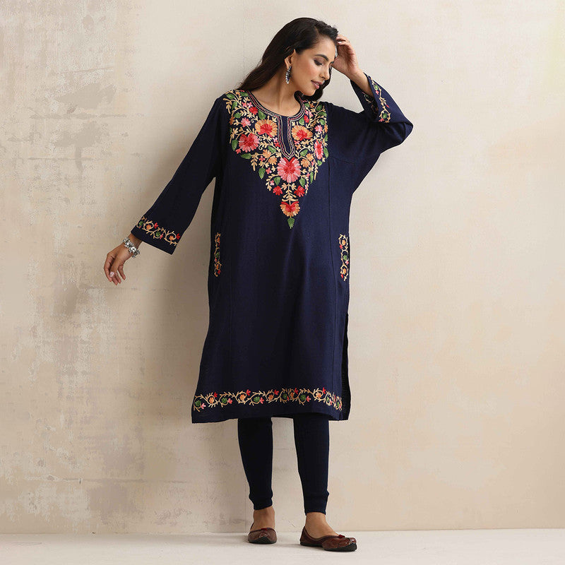 Woolen Kurta For Women | Embroidered | Black、mySite、camillekostekn