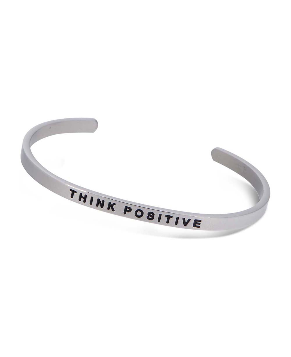 Engraved Cuff Bracelet, Think Positive、mySite、topwebapps