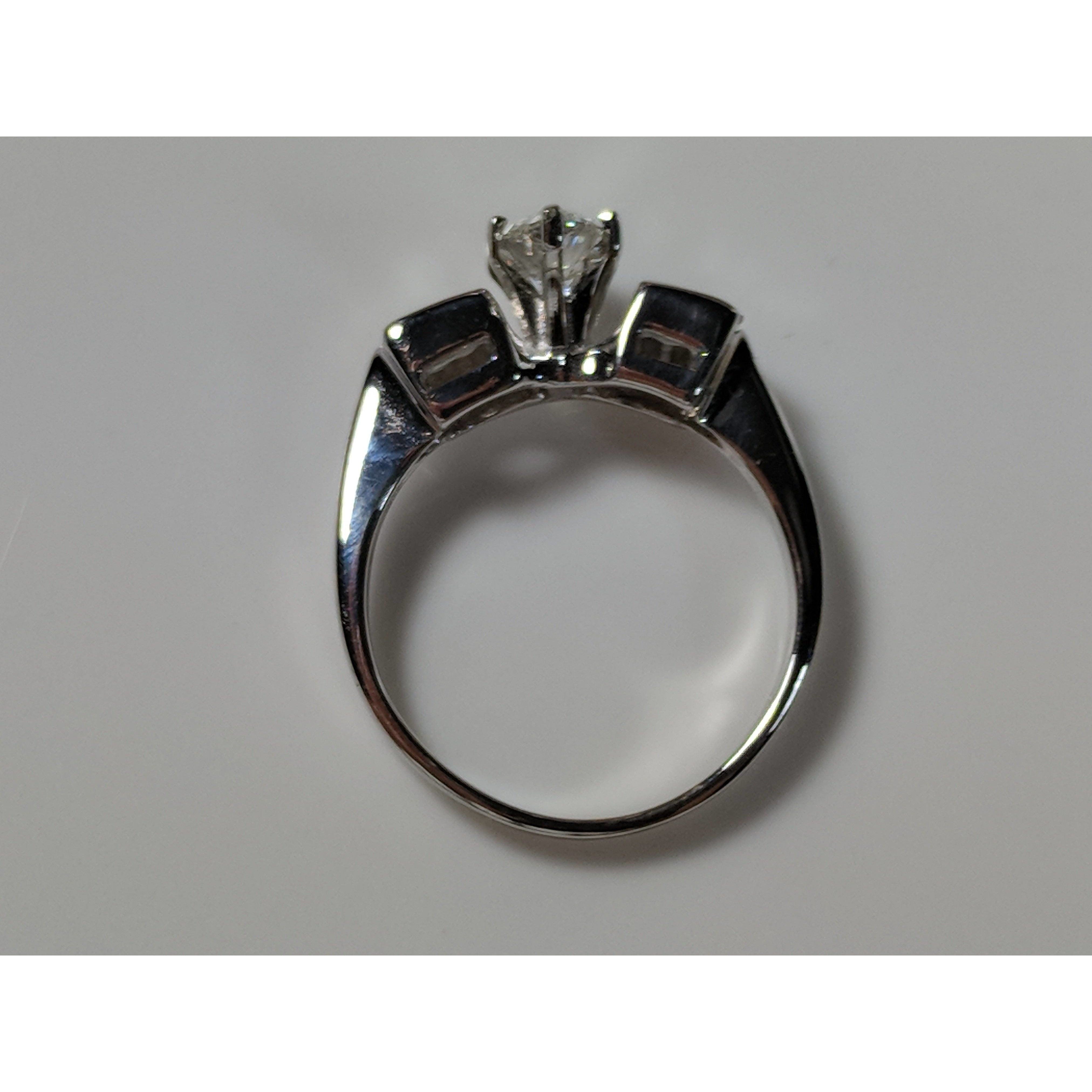 Marquise Diamond Engagement Ring in 14K White Gold, .65ct Center Diamond, .26ct Side Diamonds、mySite、g9winljtr