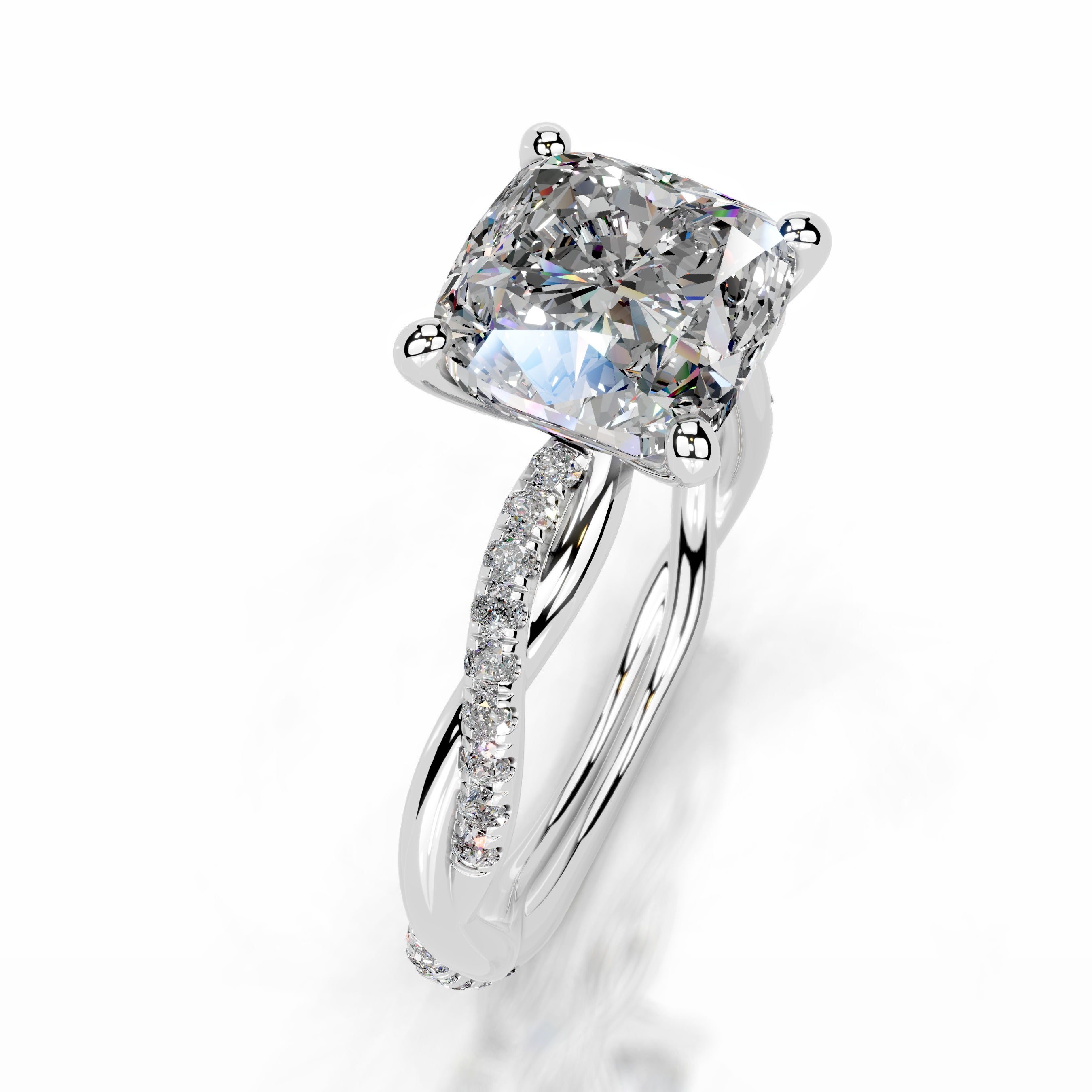 Crystal Moissanite & Diamonds Ring - 14K White Gold、mySite、hinf8tx79