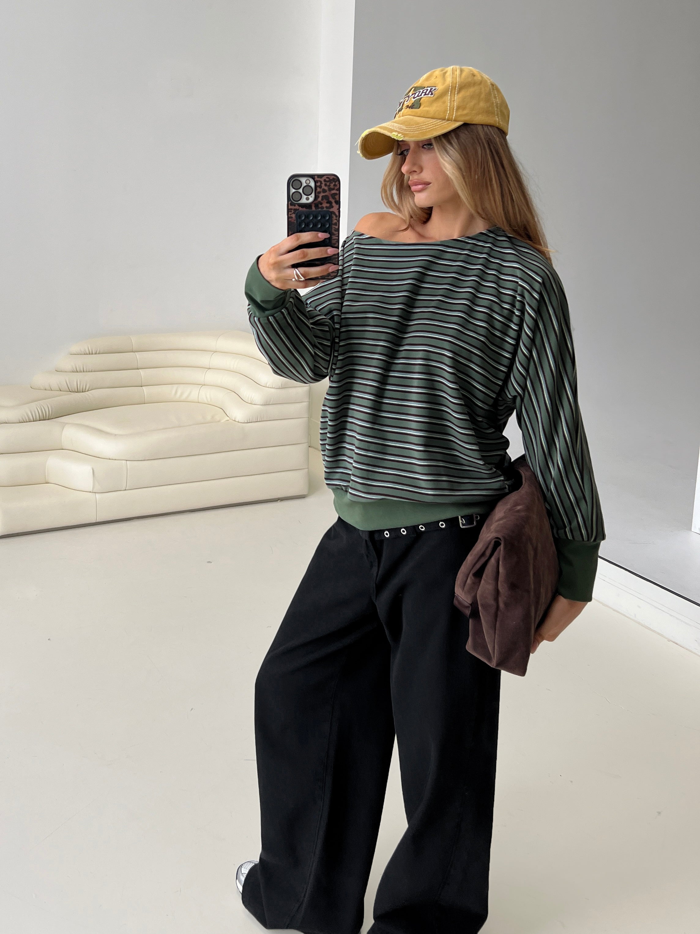 Zaylah Contrast Cuff Jumper Green、mySite、solidvoid