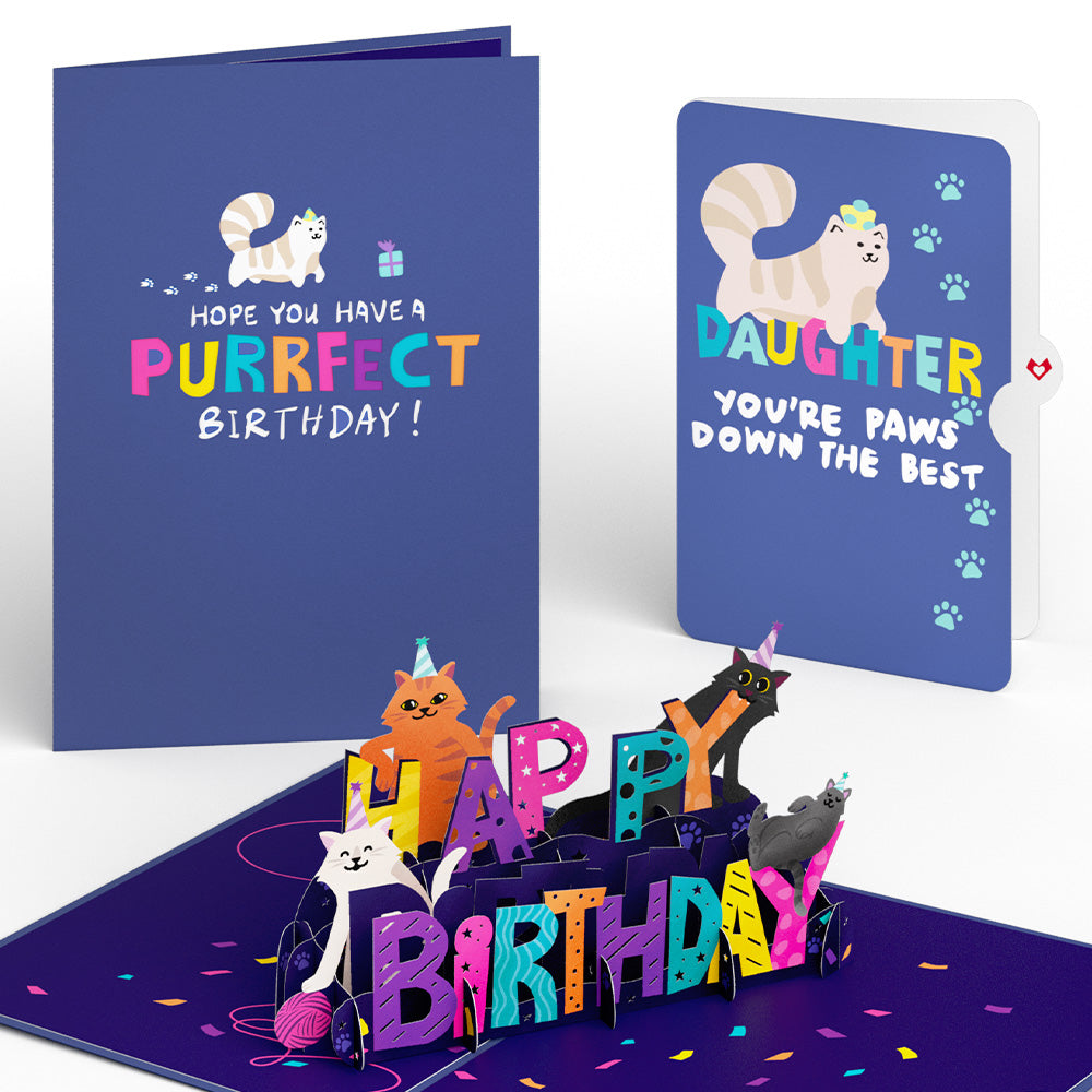 Happy Birthday Cats Pop-Up Card and Sentiment Set for Daughter、mySite、solidvoid