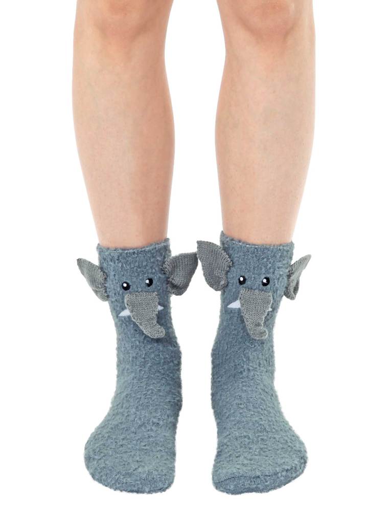 Elephant Crew Slipper Socks Soft and Fuzzy Women's、mySite、g9winljtr