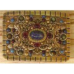 Michal Golan Garnet, Lapis, Sodalite and African Turquoise Belt Buckle、mySite、topwebapps