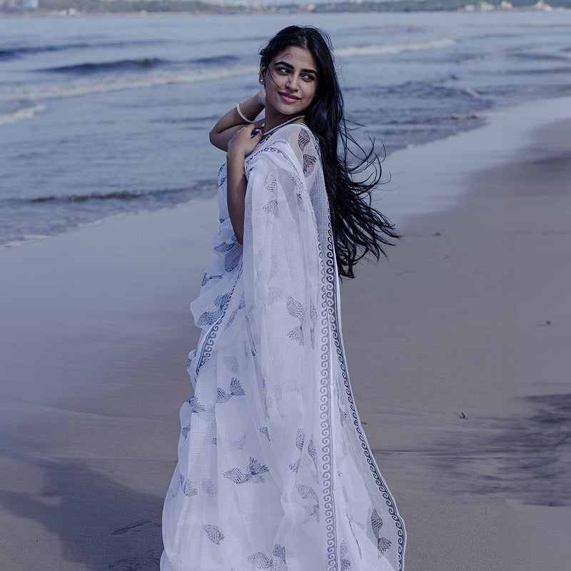 Kota Handblock Printed Saree | Black & White、mySite、camillekostekn