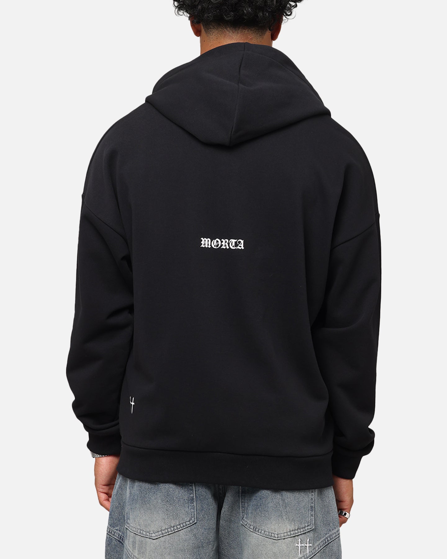 Saint Morta Gothic Distressed Zip Hoodie Black、mySite、zt4zffjzw