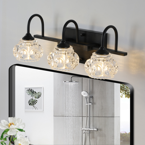 29" Nickel Finish Vintage Crystal Vanity Light - Elegant 5-Light Bathroom Mirror Fixture with Clear Glass Shades (No Bulbs)、、eastwooduniform