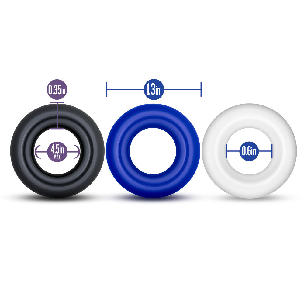 Stay Hard By Blush® | Assorted Colors Donut Penis Rings (3-Pack)、mySite、bottomscart