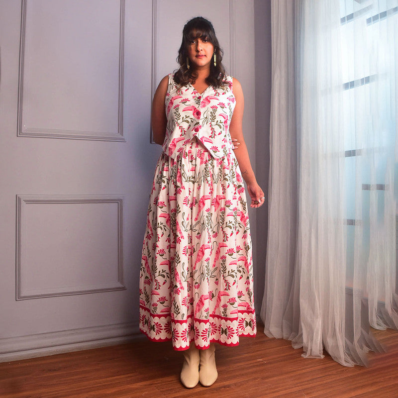 Cotton Skirt For Women | Floral Print | Pink、mySite、camillekostekn