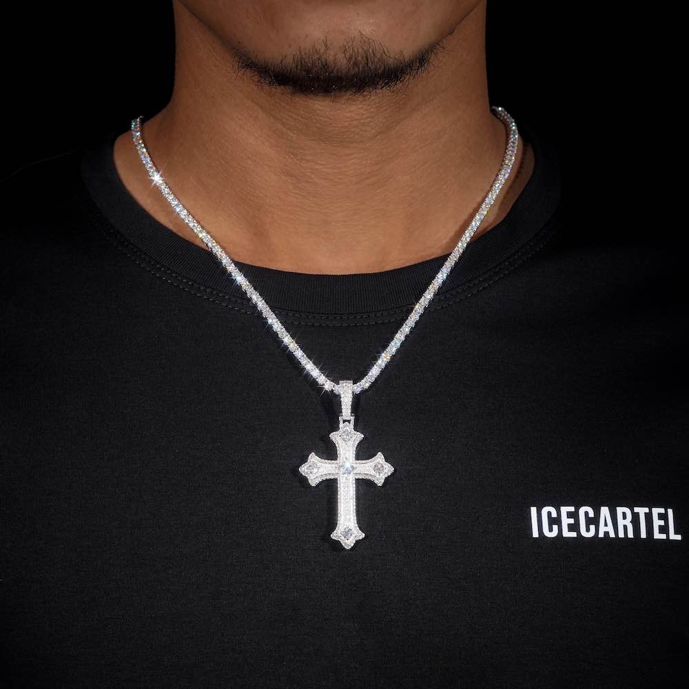 Moissanite Cross Pendant 14K Gold、mySite、hinf8tx79