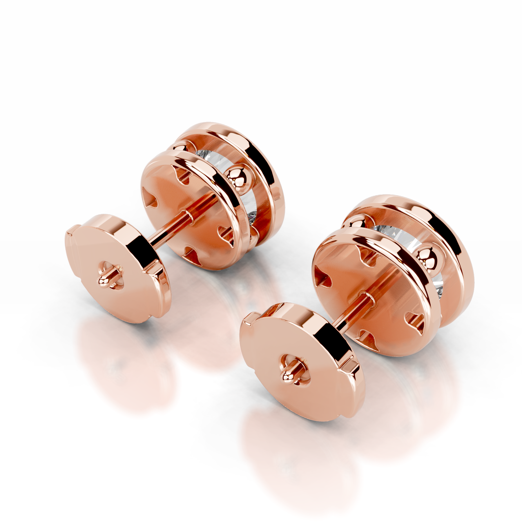 Amber Lab Grown Diamond Earrings (3 Carat) -14K Rose Gold、mySite、hinf8tx79