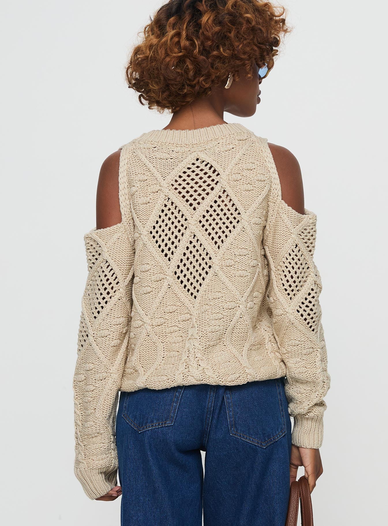 Colser Cable Knit Sweater Beige Beige、mySite、solidvoid