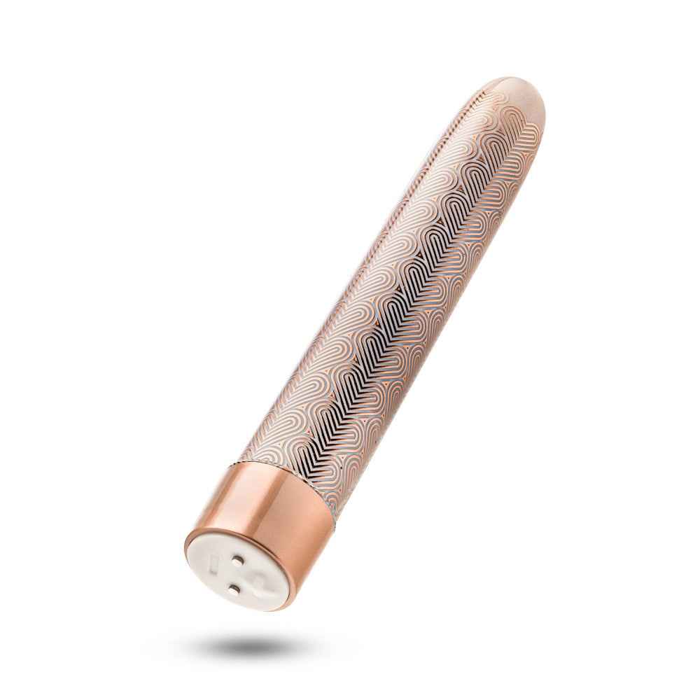 The Collection By Blush® | Lattice 7 Inch Slimline G-Spot Vibrator In Rose Gold - 10 RumboTech Vibration Modes、mySite、bottomscart