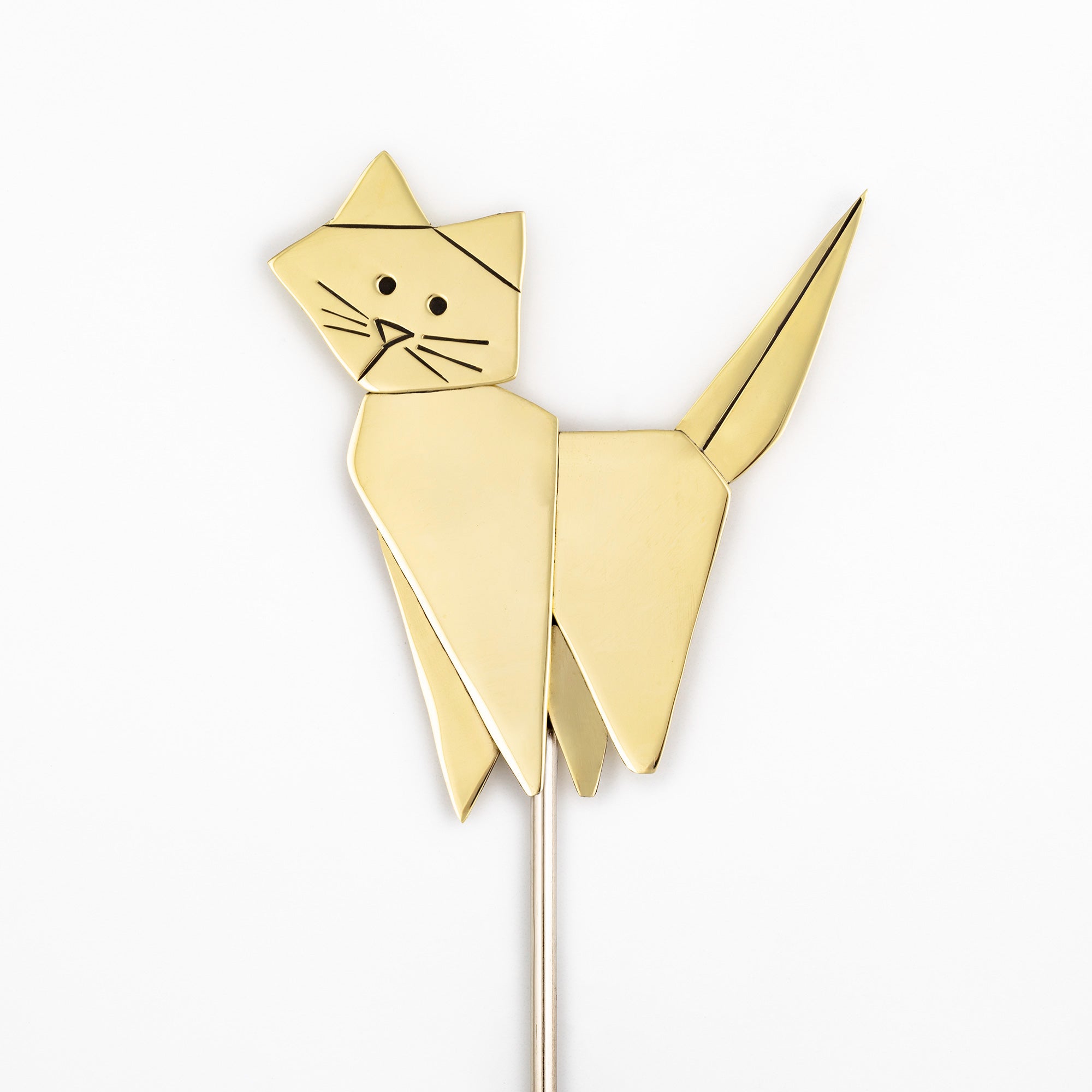 Origami Cat Mixed Metal Plant Stake、mySite、camillekostekn