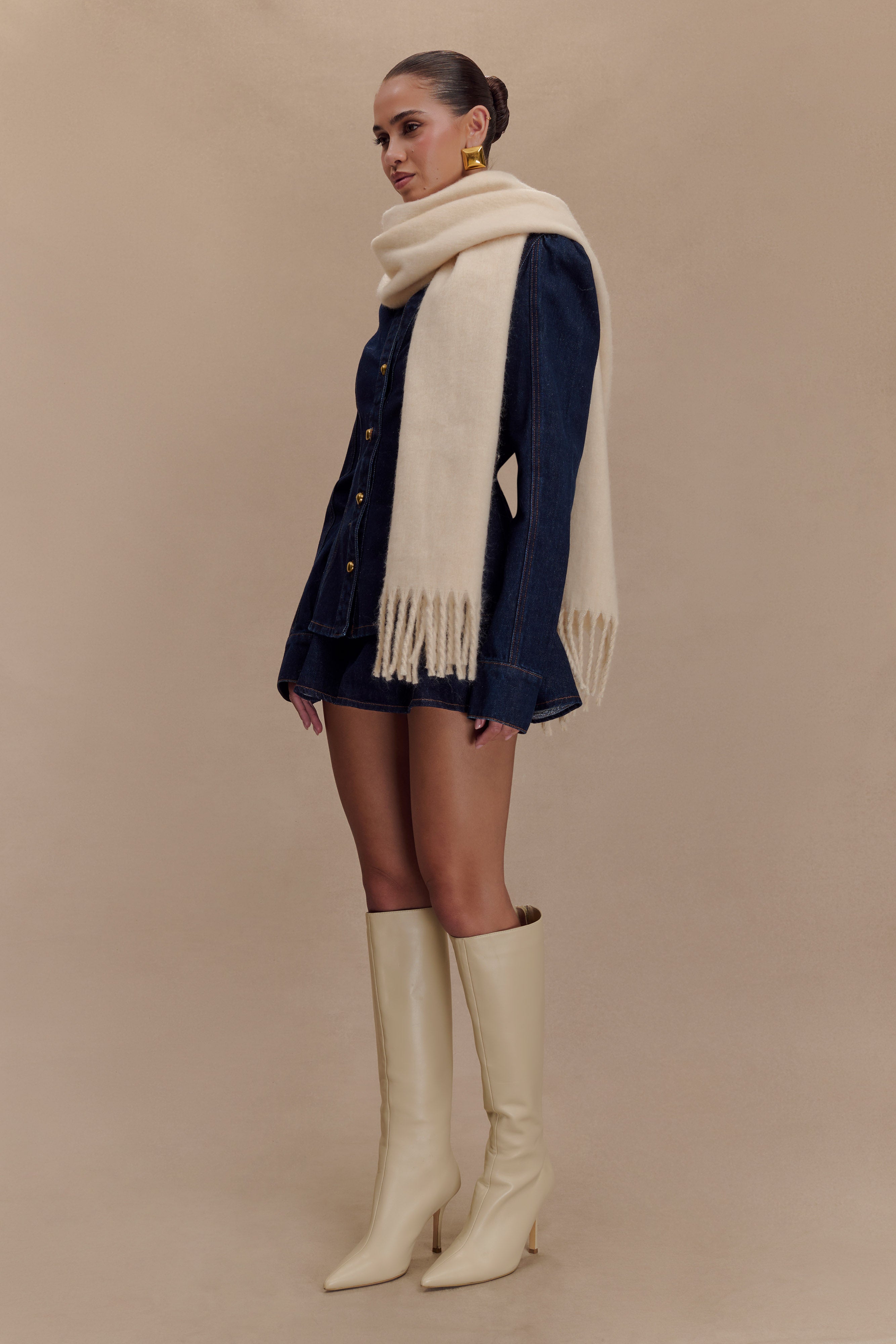 MESHKI Knit Scarf - Oat、mySite、solidvoid