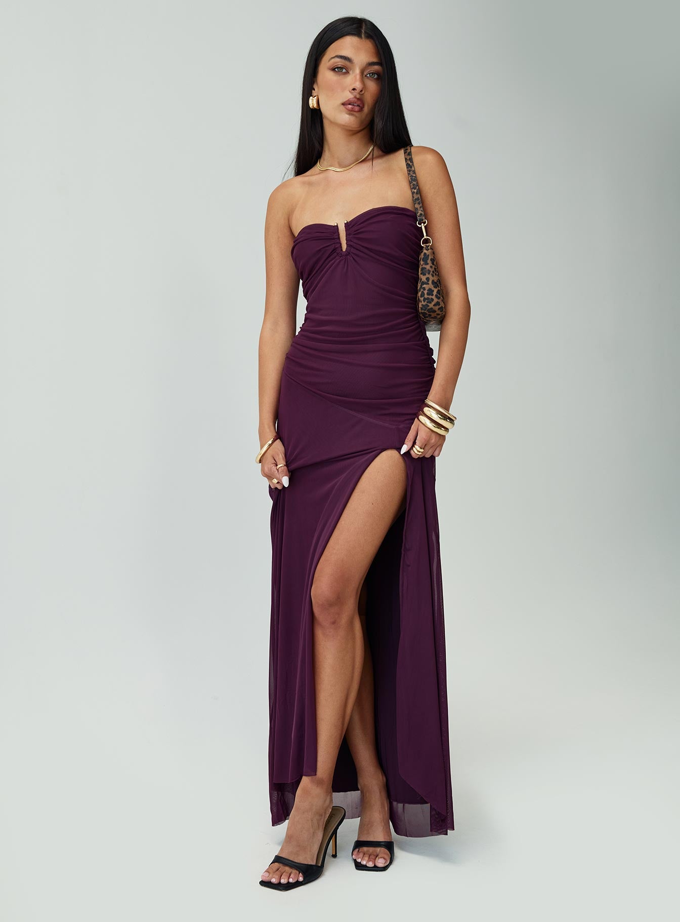 Barbarella Strapless Maxi Dress Purple、mySite、solidvoid