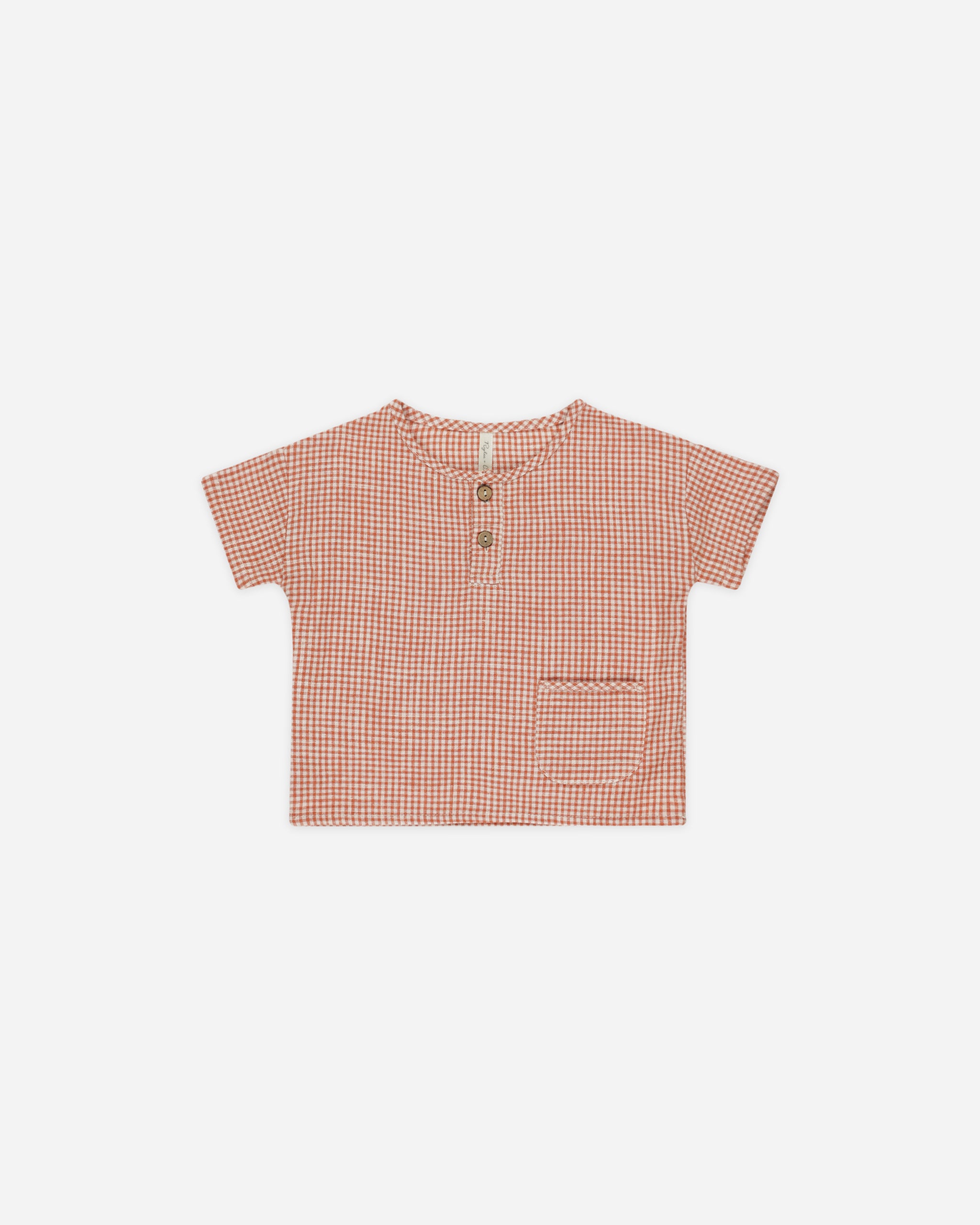  Woven Henley Tee || Poppy Gingham、mySite、layawaytickets