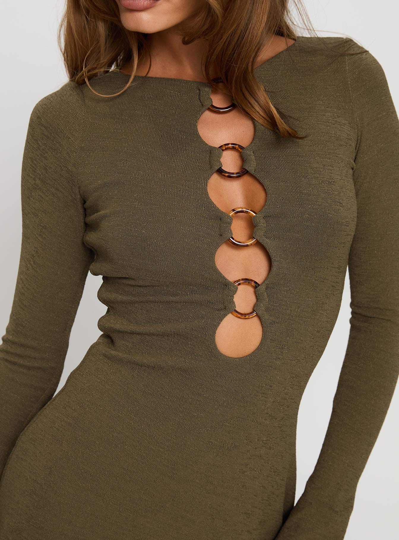 Dejonge Ring Mini Dress Olive、mySite、solidvoid