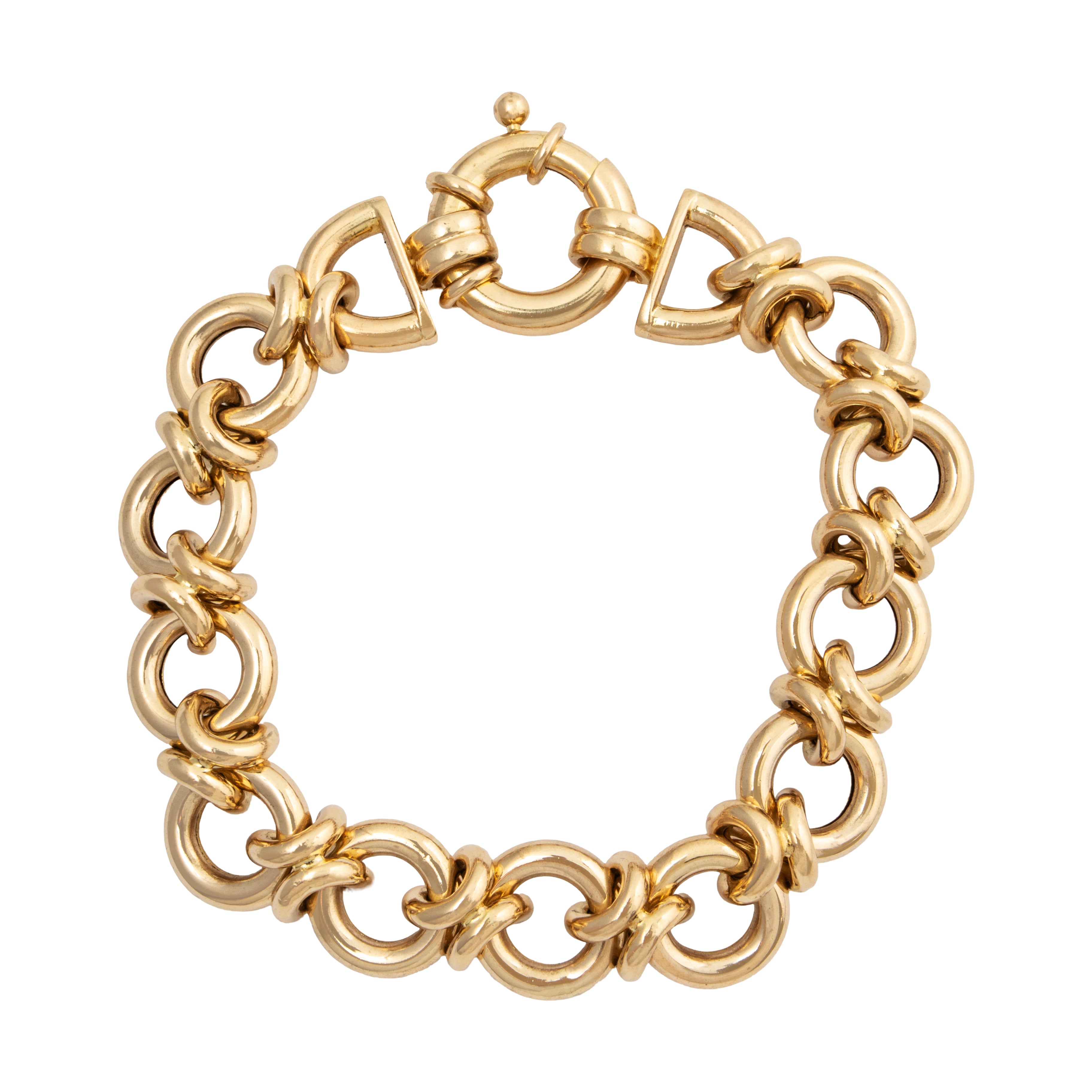 Vintage Italian 14k Yellow Gold Chunky Link Bracelet 6.25、mySite、hinf8tx79