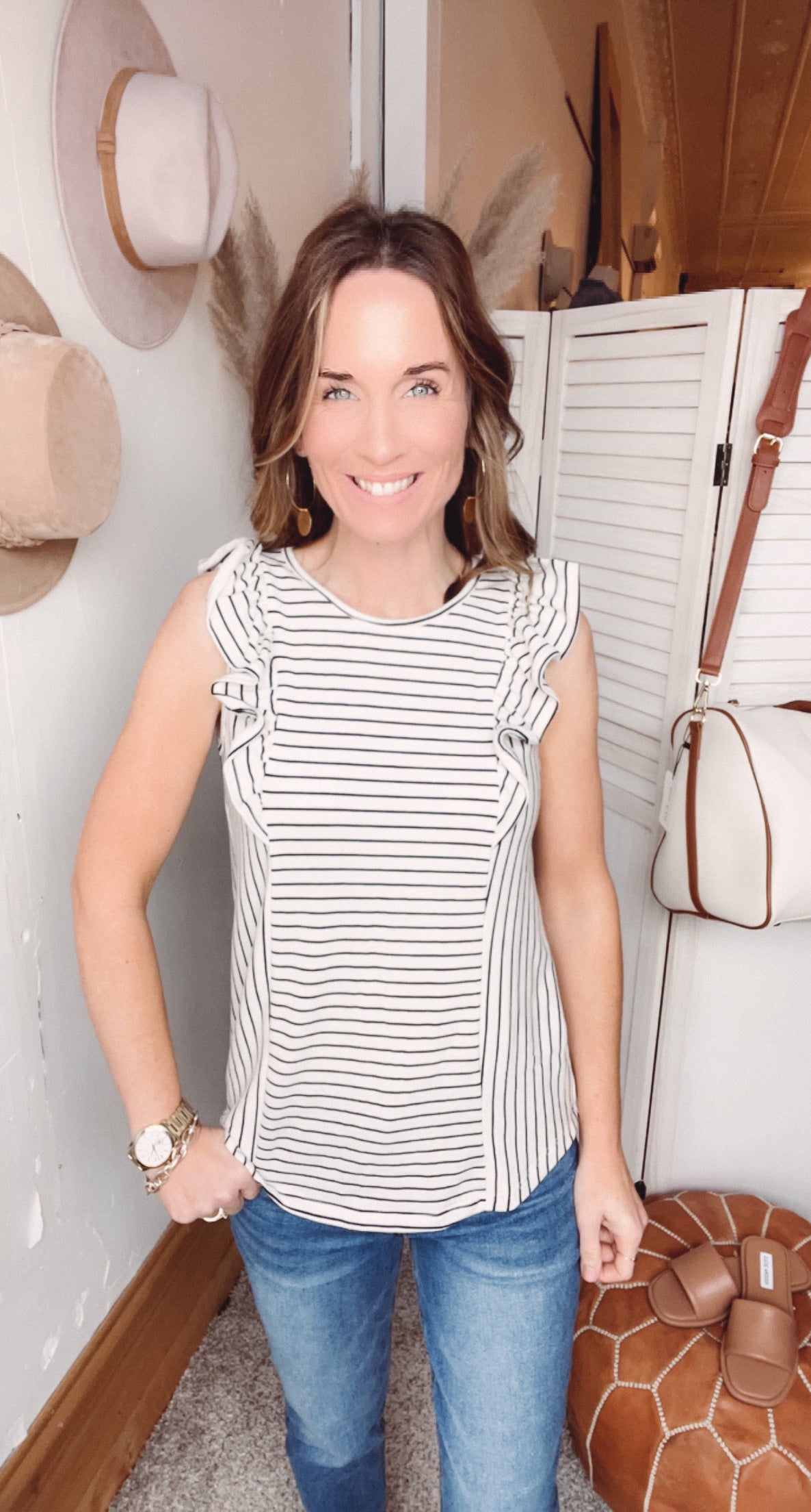 Shelly’s Striped Ruffle Tank、mySite、garagedoors4me