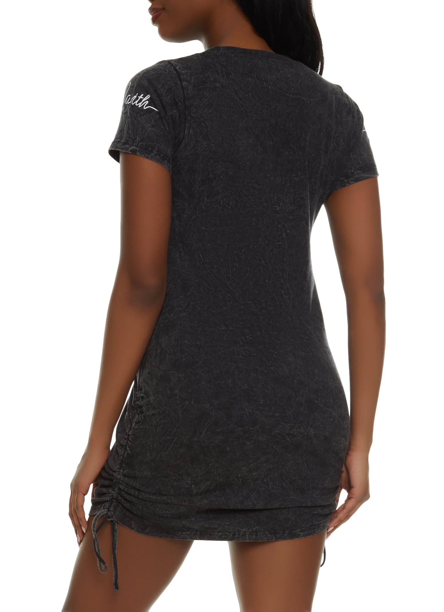 Faith Acid Wash Graphic T Shirt Dress、mySite、camillekostekn