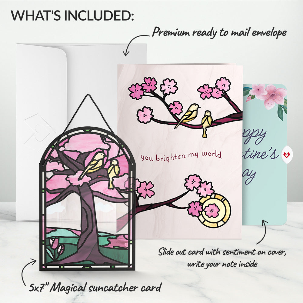 You Brighten My World Birds Valentine Suncatcher Card and Sentiment Set、mySite、solidvoid