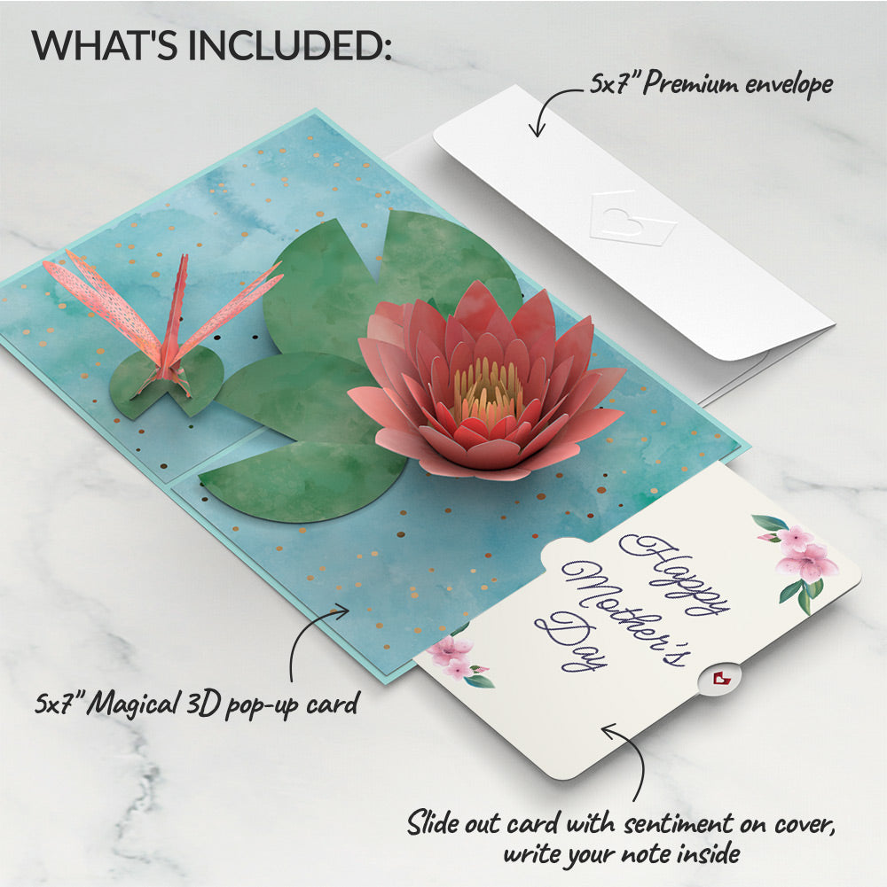 Water Lily Dragonfly Mother's Day Pop-Up Card and Sentiment Set、mySite、solidvoid