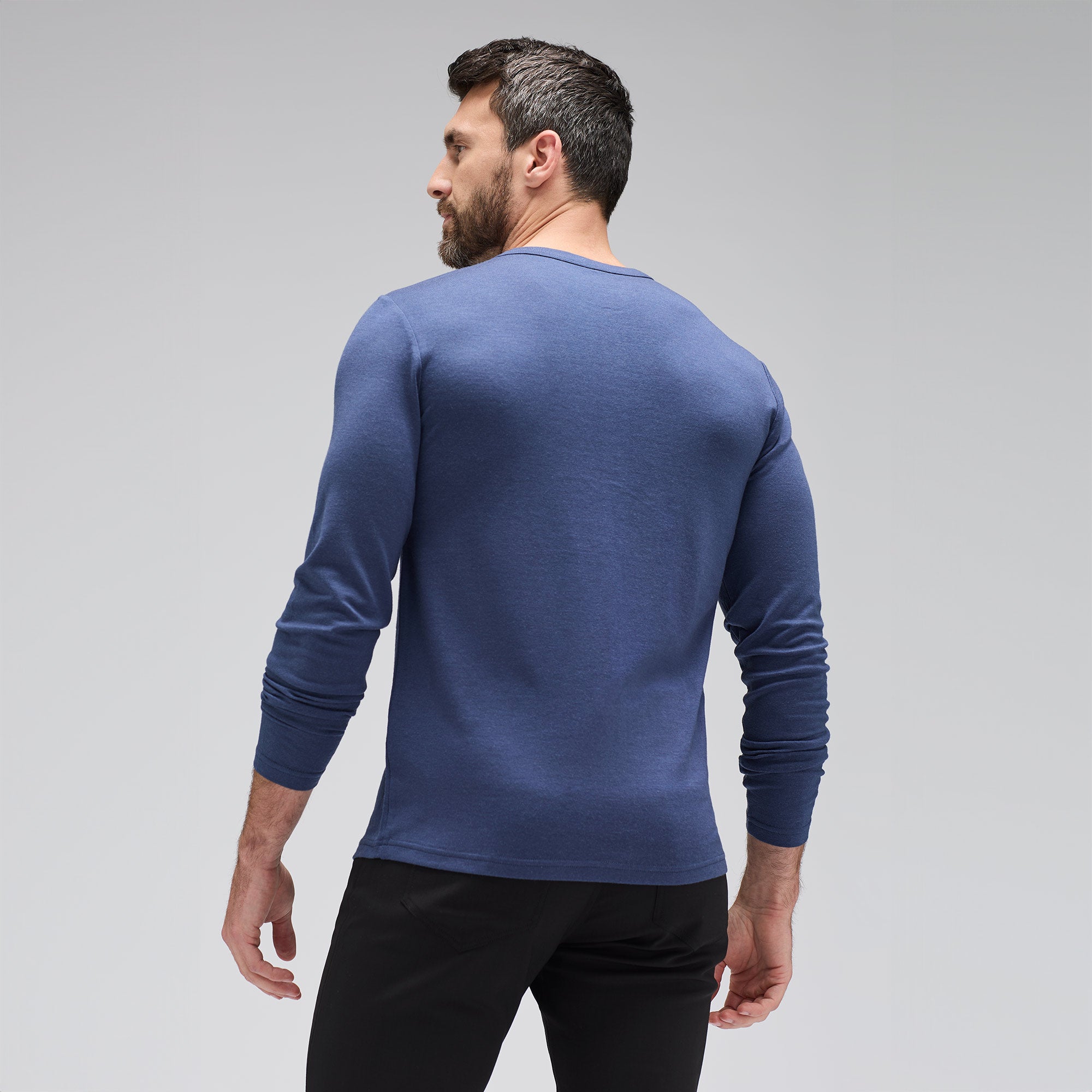 Men's Long Sleeve Merino Henley、mySite、noshort