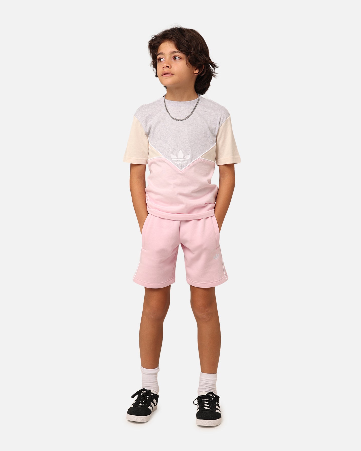 Adidas Kids' Adicolour Shorts and T-Shirt Set Clear Pink、mySite、zt4zffjzw